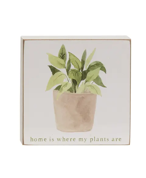 Love Grows Here House Plant Square Block, 4 Asstd.