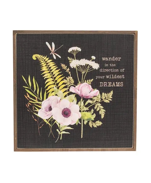 Dream & Wish Floral Box Sign, 2 Asstd.
