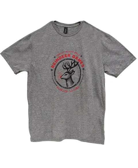 Reindeer Games T-Shirt, Graphite Heather, XXL, L210XXL