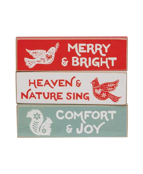 Merry & Bright Yuletide Thin Mini Block, 3 Asstd.