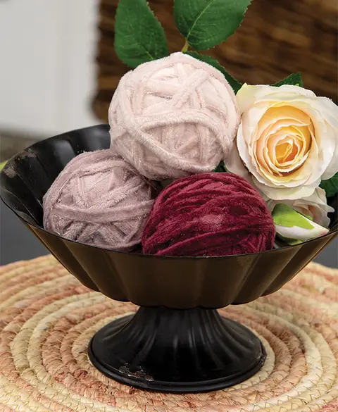 Valentine Velvet Wrapped Bowl Filler - 2.5" - 3 Asstd., CW5023