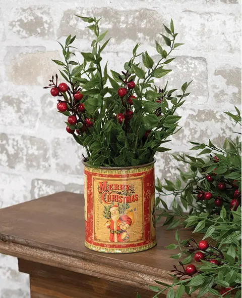 Vintage Santa Metal Can