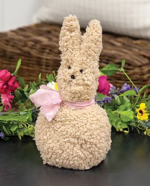 Stuffed Sherpa Bunny Sitter - 9.5"H, CW5006