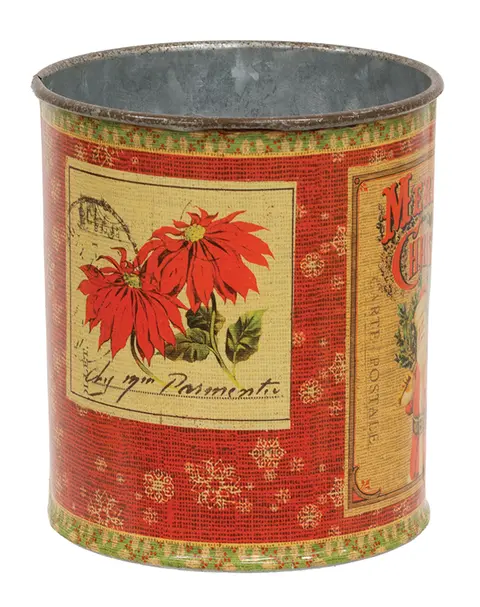 Vintage Santa Metal Can