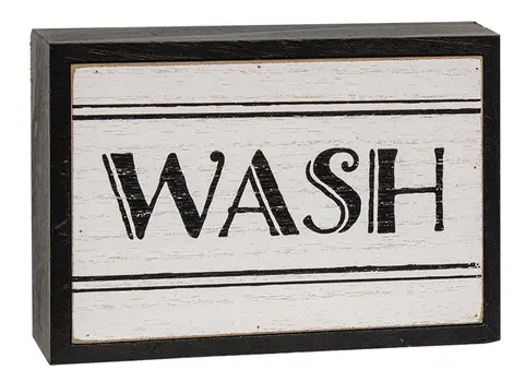 Black & White Bath Words Box Sign, 3 Asstd.