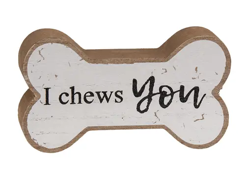 I Chews You Dog Bone Block, 3 Asstd.