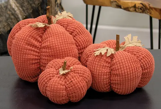 Burnt Orange Waffle Weave Pumpkin, Medium