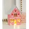 Frosty Pink Yuletide Folklore Wooden House