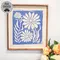 Blue Flower on Natural Background Frayed Edge Print 18in. X 16in., 19931