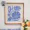 Natural Flower on Blue Background Frayed Edge Print 18in. X 16in., 19932