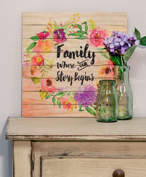 Picture of Our Story Begins Floral Sign