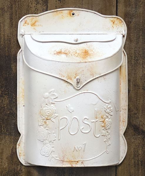 Rustic White Post Box 