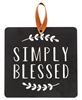 Picture of Simply Blessed Black Metal Cutout Plaque