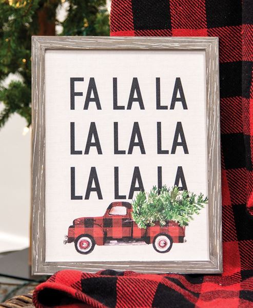 Picture of Fa La La Buffalo Check Truck Canvas Print