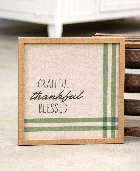 Picture of Grateful Thankful Blessed Feed Sack Frame