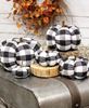 Picture of Black & White Buffalo Check Stuffed Pumpkin, 4"