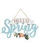 Picture of Hello Spring Banner Cutout Floral Accent Hanging Sign