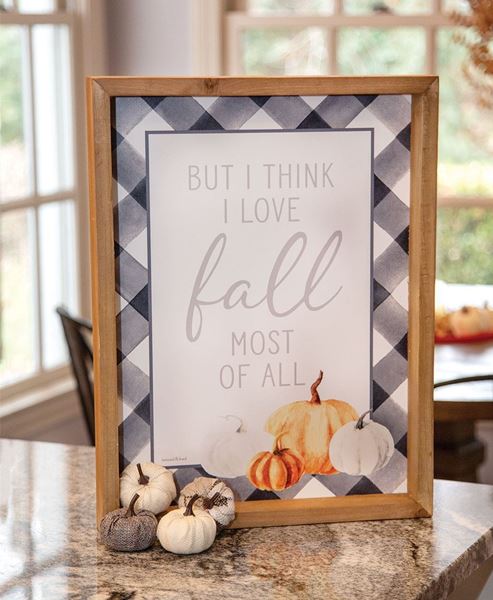 Picture of I Love Fall Most Of All Wood Shadowbox