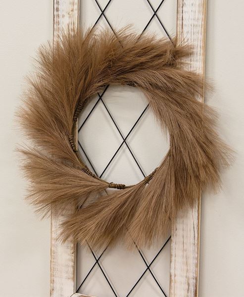 Picture of Pampas Grass Wreath, 24", Taupe