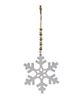 Picture of White Wood Snowflake Beaded Ornament, 4 Asstd.