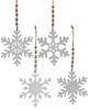 Picture of White Wood Snowflake Beaded Ornament, 4 Asstd.