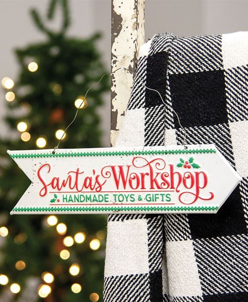 Picture of Santa's Workshop Metal Hanging Sign