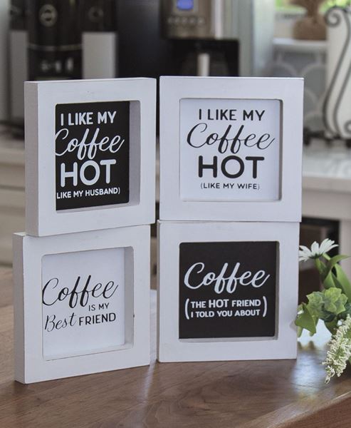 Picture of I Like My Coffee Hot Mini Framed Sign, 4 Asstd.