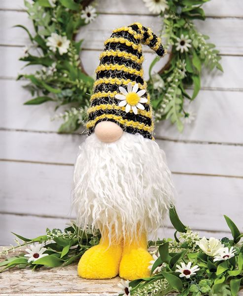 Picture of Fuzzy Bee Striped Standing Gnome