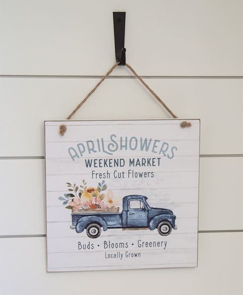 Picture of April Showers Weekend Market Wooden Sign