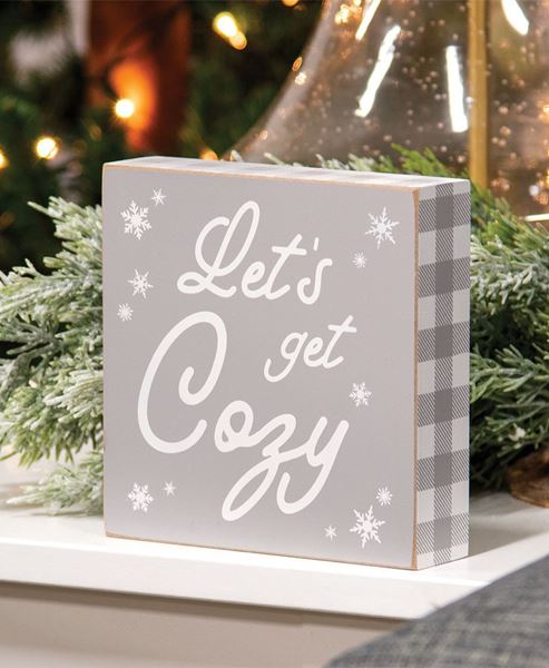 Picture of Let's Get Cozy Wooden Box Sign