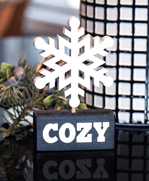 Picture of Wooden Snowflake on "Cozy" Base