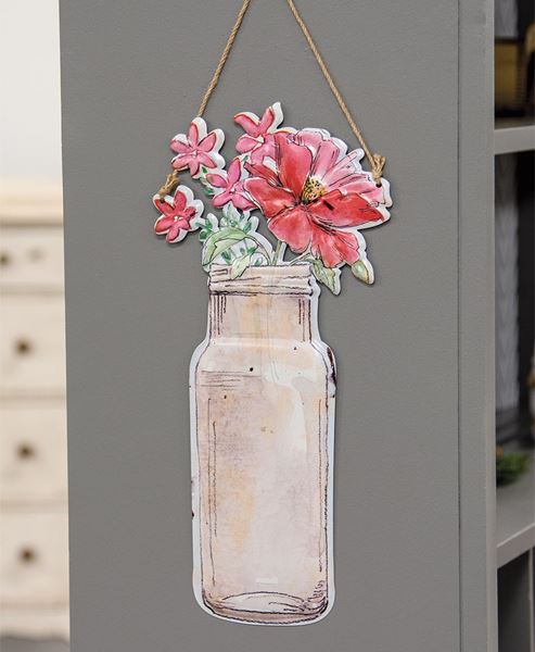 Picture of Floral Vase Metal Hanging Sign