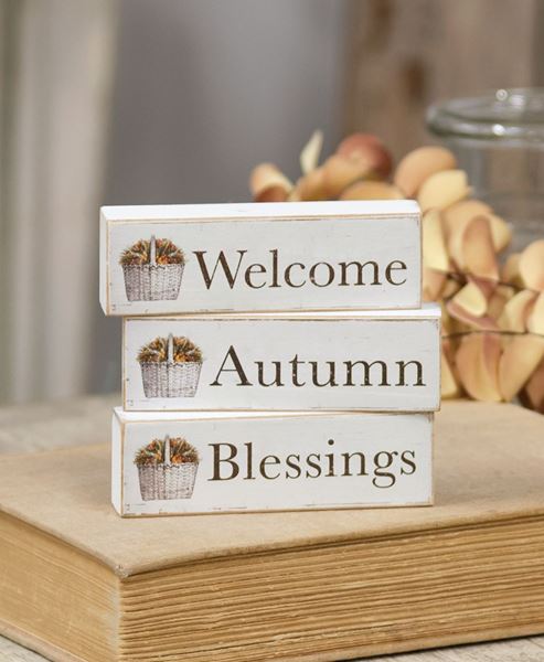 Picture of Welcome, Autumn, Blessings Block, 3 Asstd.