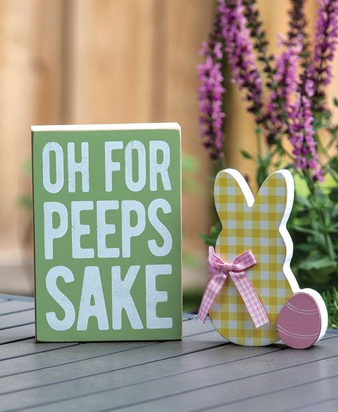 Picture of For Peeps Sake Box Sign & Chunky Bunny Sitter, 2/Set