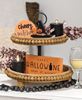 Picture of Natural Wood Beaded Two Tiered Tray