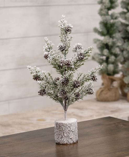 Picture of Flocked Bristle Pine Tree w/Cones, 12"