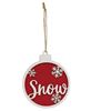 Picture of Glittered Woden Joy/Snow Bulb Ornament, 2 Asstd.