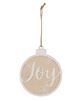 Picture of Glittered Woden Joy/Snow Bulb Ornament, 2 Asstd.