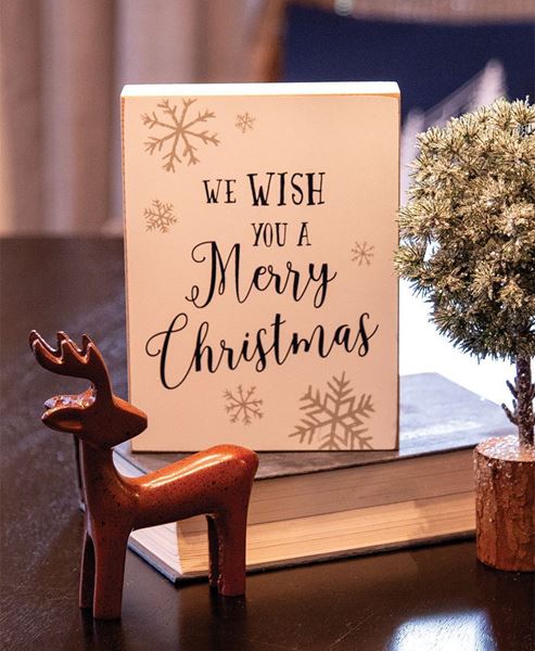 Picture of We Wish You A Merry Christmas Snowflake Box Sign