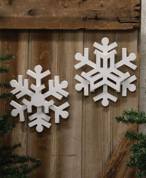 Picture of Glittered Layered Wooden Snowflake Hanger, 2 Asstd.