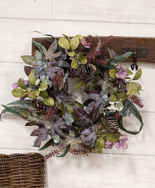 Picture of Hydrangea & Pine Cones Wreath, 18"