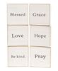 Picture of Inspirational Faith Word White Wooden Square Block, 6 Asstd.