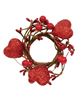 Picture of Red Glitter Heart & Berries Candle Ring, 2"