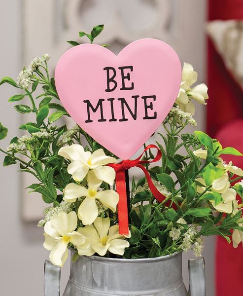 Picture of Metal Be Mine Conversation Heart Plant Stake