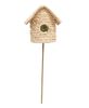 Picture of Natural Woven Seagrass Mossy Round Birdhouse Pick