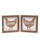 Picture of Welcome Queen Floral Chicken Framed Sign, 2 Asstd.