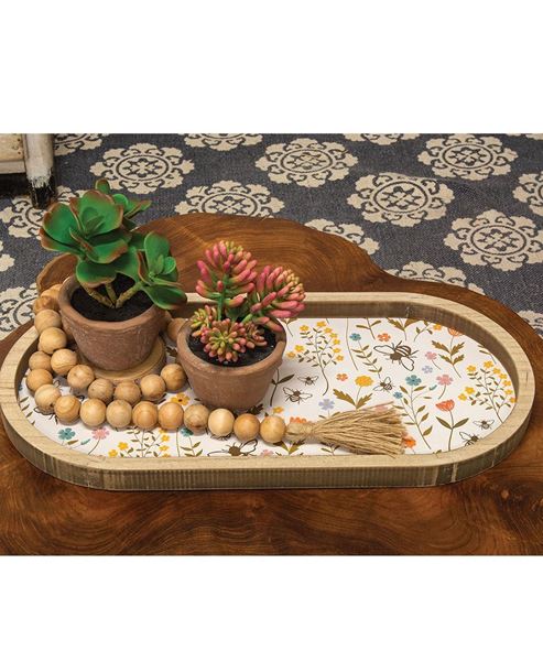 Picture of Bee Flower Oval Tray