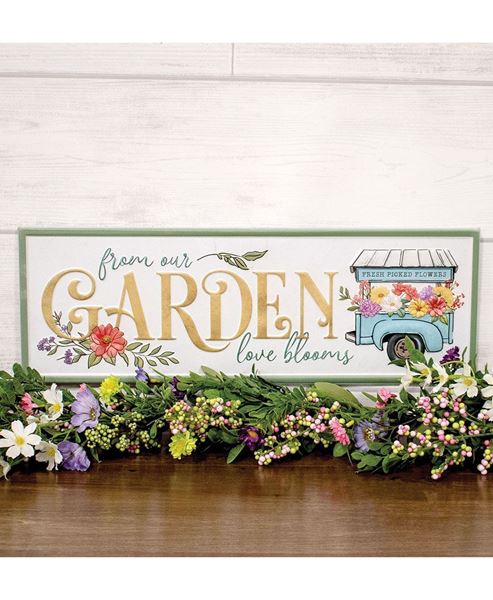 Picture of From Our Garden Love Blooms Metal Sign