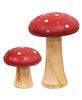 Picture of White Dotted Red Wooden Mushrooms, 2/Set