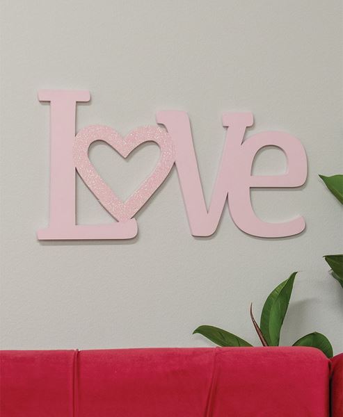 Picture of Love Glittered Heart Wall Hanger